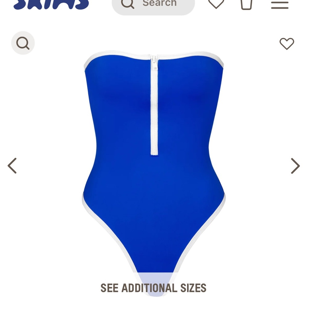 Skims sporty zipper swim strapless one piece RARE! SOLD OUT!